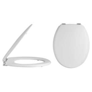 Bayswater Traditional Round Toilet Seat With Chrome Hinges