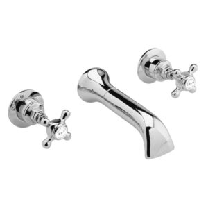 Bayswater Crosshead Hex 3-Hole Wall Hung Bath Filler