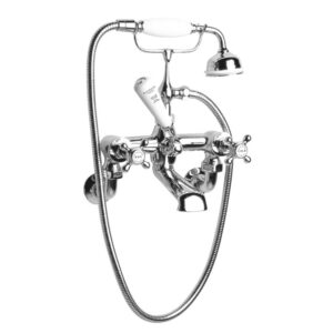 Bayswater Crosshead Hex Wall Hung Bath Shower Mixer