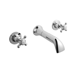 Bayswater Crosshead Dome 3-Hole Wall Hung Bath Filler