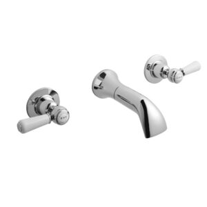 Bayswater Lever Dome 3-Hole Wall Hung Basin Mixer