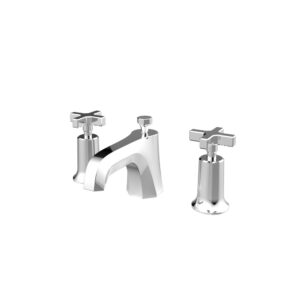 Saneux Cromwell 3 Piece Cross Handle Basin Mixer & Waste
