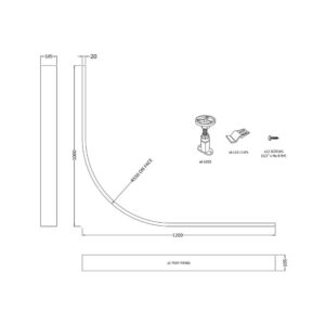 Hudson Reed Leg Set & Plinth Kit (1200x900 Curved Plinth)