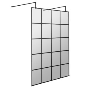 Hudson Reed Framed Wetroom Screen With Support Arms & Feet 1000mm