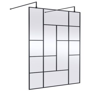 Hudson Reed Abstract Frame Wetroom Screen With Support Bars 1200mm
