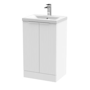 Hudson Reed Fluted Floor Standing 2 Door Vanity Unit & Basin (Style 1) 500mm