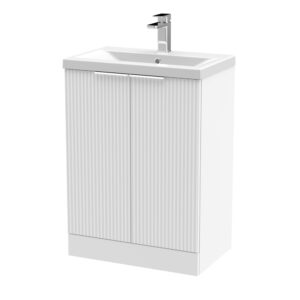 Hudson Reed Fluted Floor Standing 2 Door Vanity Unit & Basin (Style 1) 600mm