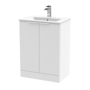 Hudson Reed Fluted Floor Standing 2 Door Vanity Unit & Basin (Style 2) 600mm
